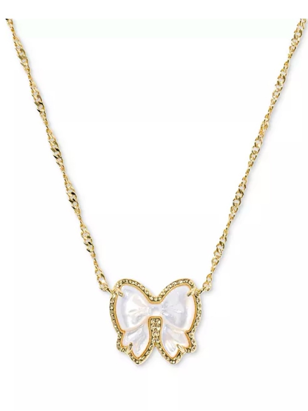 Kendra Scott Gold Butterfly Necklace with Mother-of-Pearl with dustbag